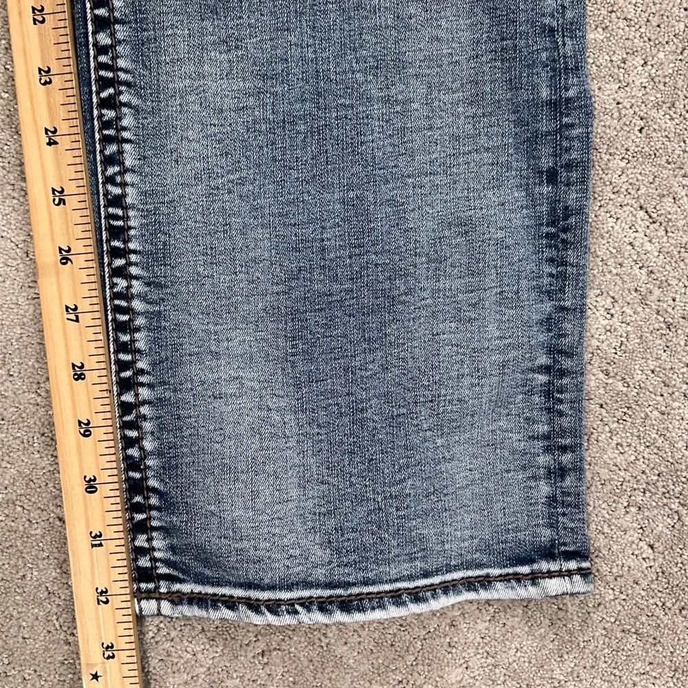 Silver Jeans Men 32W 32L Faded Blue Gordie‎ Straight Leg Western Stretch Denim - Picture 9 of 13